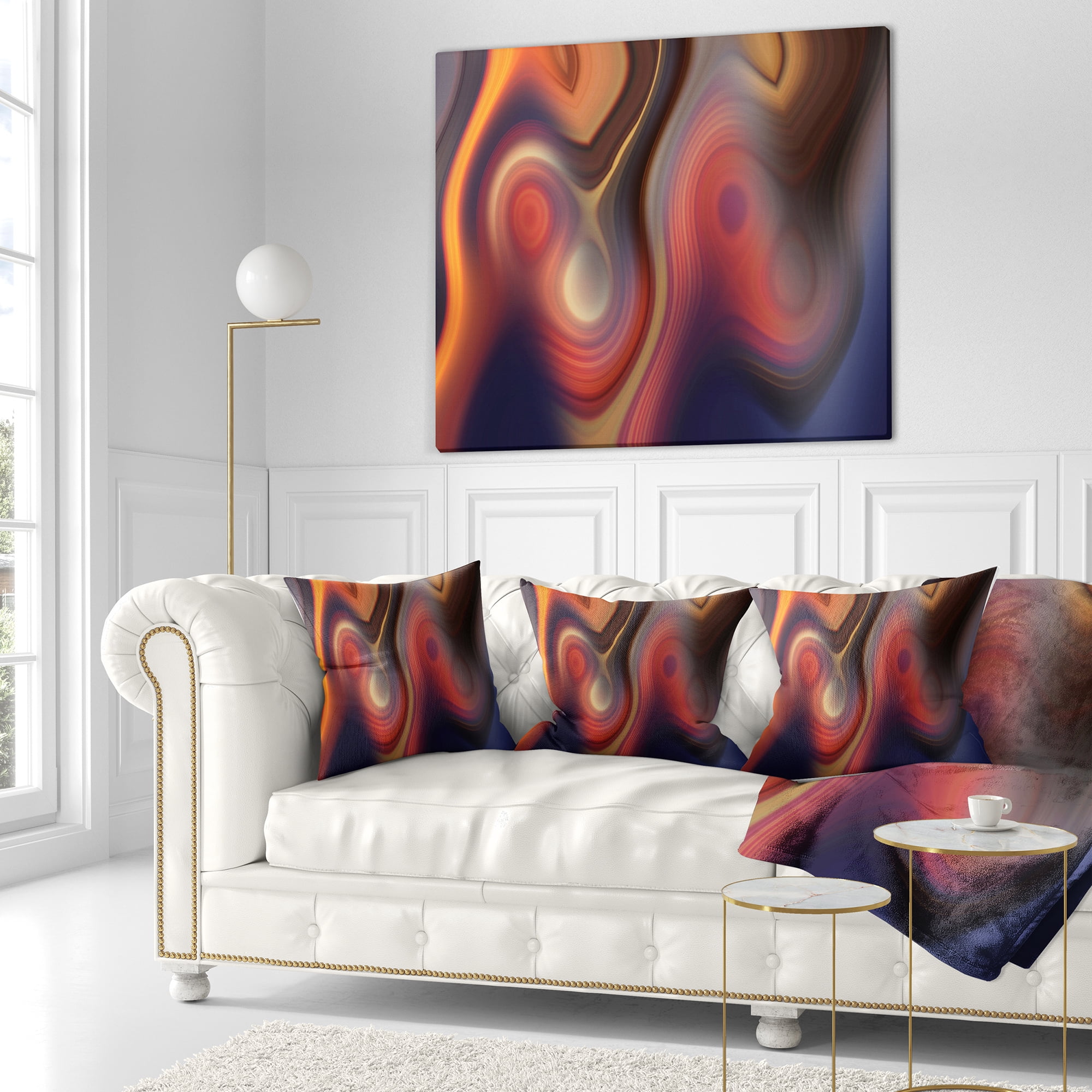Designart Beautiful Texture of Colors - Abstract Throw Pillow - 16x16