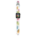 thumbnail image 2 of Apple Watch Replacement Bands 44mm with Full Body Clear Hard Case Temper Glass Screen Protector Soft Silicone Wristband for iWatch Apple Watch Series SE 6 5 4 - White with Leaves, 2 of 4