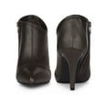 thumbnail image 4 of BLISSFUL STEP Perforated Pointed Toe Zipper Stiletto Heels Ankle Boots for Women Coffee 8, 4 of 4