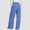 thumbnail image 4 of Resicozy Women's Cargo Sweatpants High Waisted Wide Leg Pants Athletic Casual Baggy Sweat Drawstring Pants with Pockets Royal Blue S, 4 of 4