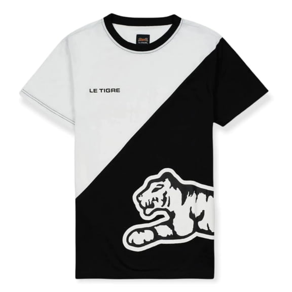 Le Tigre Men's Blackout Cut Tee T-Shirt - Black/White (Small)