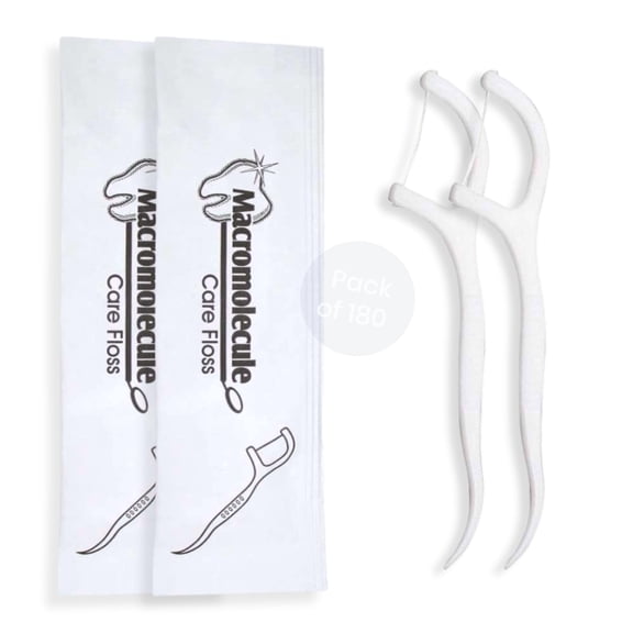 Dental Floss Picks (180 DHF10 Count) - Individually Wrapped Oral for Adults & Kids - Travel Dental Picks for Teeth Cleaning & Plaque Removal - No Break & No Shred Floss - Soft on Gum & Teeth