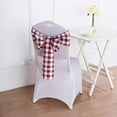 thumbnail image 5 of Balsa Circle 5 Gingham Checkered Polyester Chair Sashes Burgundy White, 5 of 8
