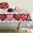 thumbnail image 5 of Valentines Day Tablecloth Rectangle 60x120 Inch, Valentine Heart Tablecloth Buffalo Plaid Gnome Truck Table Cloth Cover for Dinner Party Wedding Decor, 5 of 6