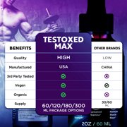 Testoxed Max Drops Maximum Strength Support Liquid Supplement TestoxedMax (90 Servings)