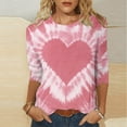 thumbnail image 2 of LSLJS T Shirts for Women Plus Size Crewneck Short Sleeve Tops Casual Cozy Valentine's Day Heart Print Tee Blouses, Gifts for Women, S-3XL, 2 of 6