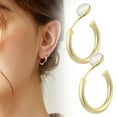 thumbnail image 2 of BNNG Gold Plated Clip On Hoop Earrings - Gold Clip On Hoop Earrings for Women 14K Gold Plated Non Pierced Tube Hoops Hypoallergenic Adjustable No Piercing Fake Earrings, 2 of 9