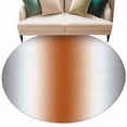 thumbnail image 6 of Gray Orange Round Rug 5ft Washable Circle Kitchen Rugs Non Slip Modern Gradient Geometric Large Area Rug Indoor Floor Carpet for Bedroom Living Room Home Office Dining Room Nursery, 6 of 8