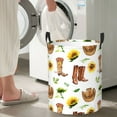 thumbnail image 5 of Rateoe Rustic Western Charm Pattern Round Laundry Hamper Basket, Tall Hamper Basket for Blanket Storage, Nursery Clothes Hamper for Laundry in Bedroom and College Dorm-Medium, 5 of 6