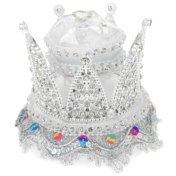 FRCOLOR Ring Pillow Box Plated Wedding Rings Day Crown Bride Bridesmaid Silver