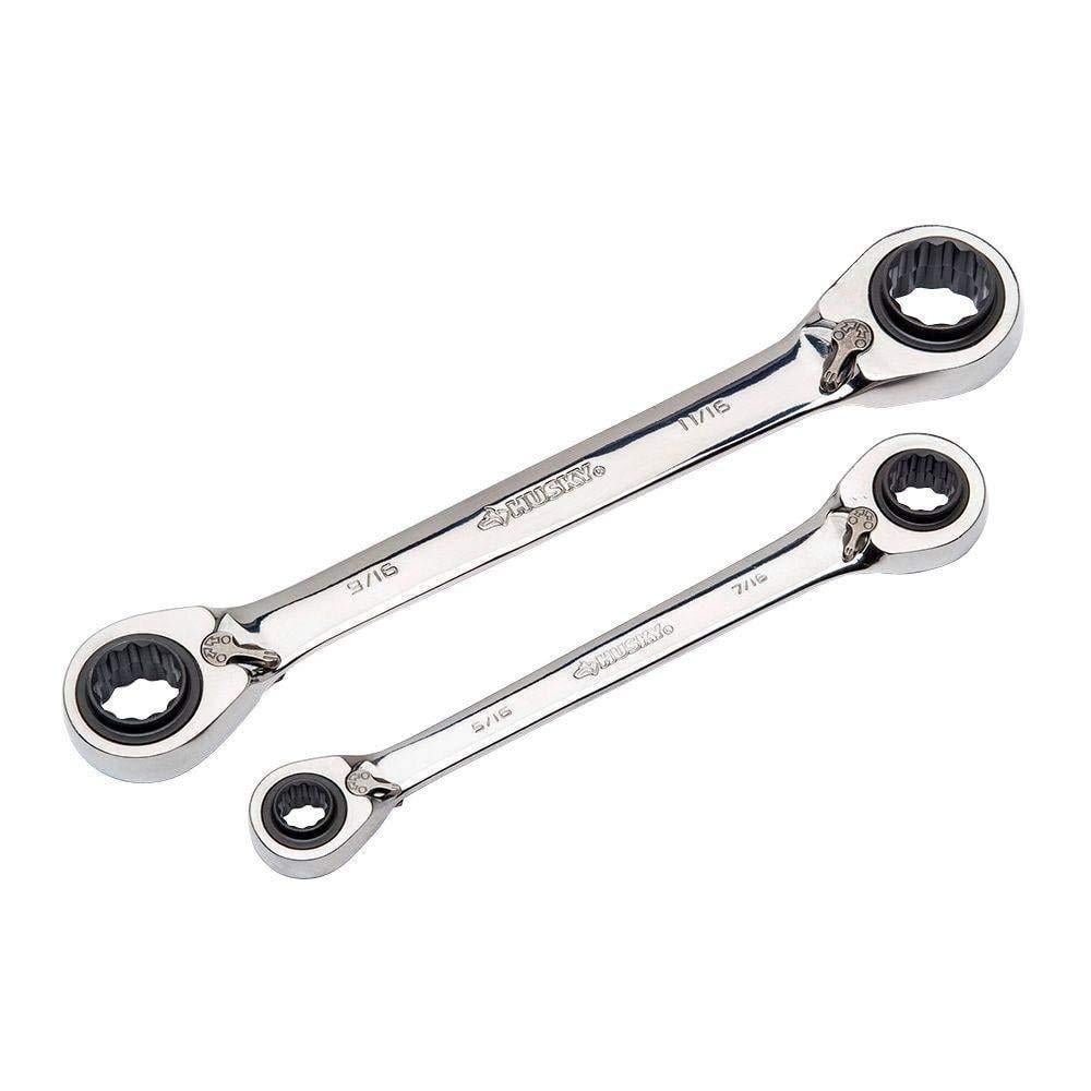 Quad Drive SAE Ratcheting Wrench Set 2 Piece Wrenches 5 16 X 3 8 quad-drive-sae-ratcheting-wrench-set-2-piece-wrenches-5-16-x-3-8