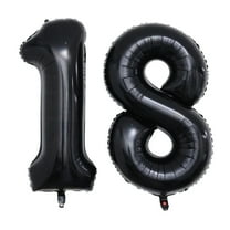 Sparsain 40 Inch Black Number 18 Balloon Party Festival Birthday Decorations Giant Foil Balloons Party Supplies Photo Props