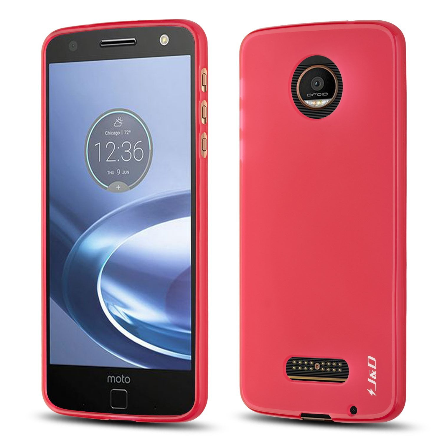 Moto Z Droid Case, J&D [Drop Protection] [Slim Cushion] [Lightweight