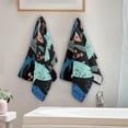 thumbnail image 3 of Blue Whale Ocean Hand Towels 2 PCS, Underwater Kitchen Towel Ultra Soft and Highly Absorbent,Decorative Fingertip Face Towel for Bathroom Hotel, 28.3"x14.4", 3 of 4
