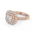 thumbnail image 3 of AFFY Double Halo Cluster Engagement Rings for Women, 1.40 Carat (ctw) Princess And Round Cut Lab Grown Diamond Ring In 10K Solid Rose Gold F-G, VS-SI Quality Ring Size-7.5, 3 of 6
