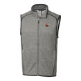 thumbnail image 2 of Men's Cutter & Buck Heather Gray Fresno Grizzlies Mainsail Sweater-Knit Full-Zip Vest, 2 of 3