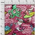 thumbnail image 2 of oneOone Velvet Magenta Fabric Ocean Life Sewing Craft Projects Fabric Prints By Yard 58 Inch Wide, 2 of 5