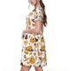 thumbnail image 2 of Easygdp Thanksgiving para Vestido Transpirable de Mujer, Vestido Suelto de Manga Corta con Pliegues y Bolsillos para el Verano, 2 of 6