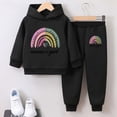 thumbnail image 2 of NOLDARES Boys Girls 2 Piece Graphic PrintHoodie & Jogger Pants Sweatsuit Quick-Dry,Warm Yet Breathable for School & Sports(Y148-Black), 2 of 7