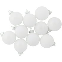 10-Piece Shiny and Matte Silver White Glass Ball Christmas Ornament Set 1.75" (45mm)