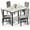White, variant on LinkRomat Dining Table Set for 4, Faux Marble Kitchen Table and Chairs, 5 Piece Small Dining Room Set with Button Tufted Upholstered Chairs, Gray