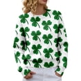 thumbnail image 4 of St Patricks Day Sweater Women Long Sleeve Crewneck Irish Oversized Pullover Plus Size Sweater, 4 of 8