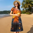 thumbnail image 4 of Disketp Glowing Mushroom In Forest para Vestido de Manga Corta para Mujeres, Vestidos de Verano para Mujeres, Casual y Holgado para la Playa, 4 of 6
