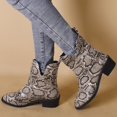 thumbnail image 4 of NECHOLOGY Botas Mujer Adulto Femenino Zapatos Botines de mujer Botas grandes de otoño e invierno para mujer, botines de tacón bajo con estampado (Khaki, 9), 4 of 7