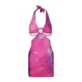 thumbnail image 1 of Qmyliery Women Hanging Neck Dress, Hollow Out Backless Pack Color High Waist Wrapped Skirt, 1 of 8