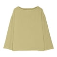 thumbnail image 4 of Yuhangmm Womens T Shirts, Summer Boat Neck Long Sleeve Oversized Casual Loose Fit Tunic Yoga Shirts Women Yellow XXL, 4 of 6