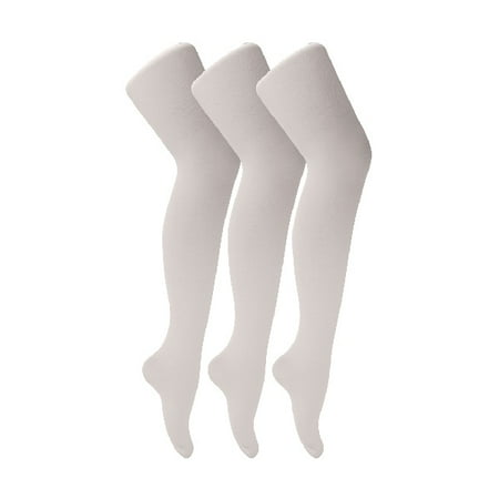 

Sock Snob - 3 Pack Girls 70 Denier Ballet Tights | Kids Soft & Comfort Footed Dance Tights in Pink & White