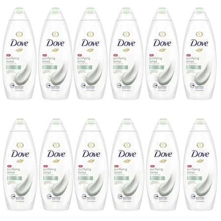 Pack of (12) Dove Purifying Detox Body Wash Green Clay 20 fl. Oz