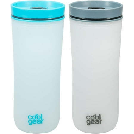 

2 Pack 16 Oz Sumatra Coffee Travel Mug With Spill Resistant Slider Lid | Re-Usable Colored - Blue/Smoke