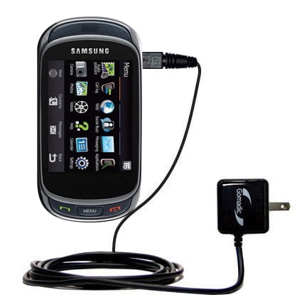 Gomadic Intelligent Compact AC Home Wall Charger suitable for the Samsung Gravity Touch 2 - High output power with a convenient, foldable plug design