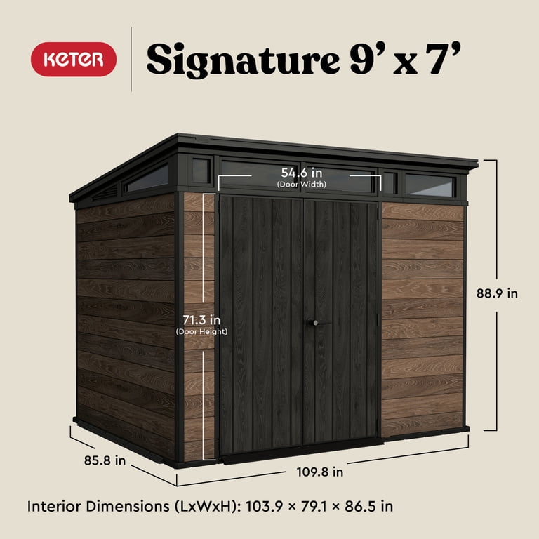 Keter Signature 9x7 ft. Durable Resin Outdoor Storage Shed With