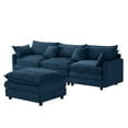 thumbnail image 5 of 105" Modular Sectional Couch, 3 Seater Convertible L-Shape Couch with Removable Ottoman, Upholstered Soft Chenille Fabric Sofa, 23.5'' Deep Seat, Blue, 5 of 9