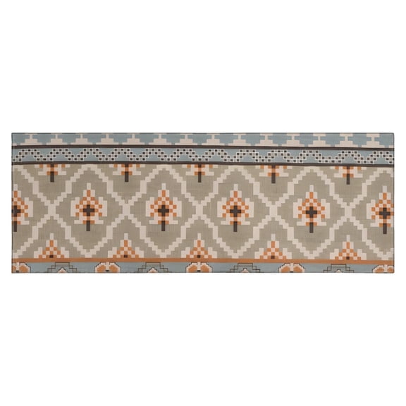 Orange Geometric Diamond Cross Pattern Kitchen Rug Mat,Kitchen Runner Rugs Non Skid Washable,Decorative Kitchen Floor Mats for Kitchen,Sink,Laundry,17"X47"