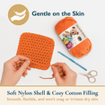 thumbnail image 6 of ComfiTime 3-Pack Beginner Crochet Yarn – Easy-to-See Stitches, No Fray/Split, Worsted Weight #4, Soft Tube Yarn, Amigurumi Craft Medium Knitting Yarn, 55 Yds/Skein, Waterproof Pouch Included, Orange, 6 of 12