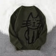 thumbnail image 2 of KKBOTIVE Cute Cat Graphic Sweaters Coat for Mens Casual Long Sleeve Crew Neck Pullover Sweater Men's Fashion Outerwear ( Green Size: XXL ), 2 of 3