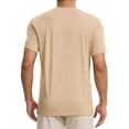 thumbnail image 3 of INSPIRE CHIC Men's Henley T-Shirts Casual Summer Short Sleeves Button Basic Tee 2XL Khaki, 3 of 6