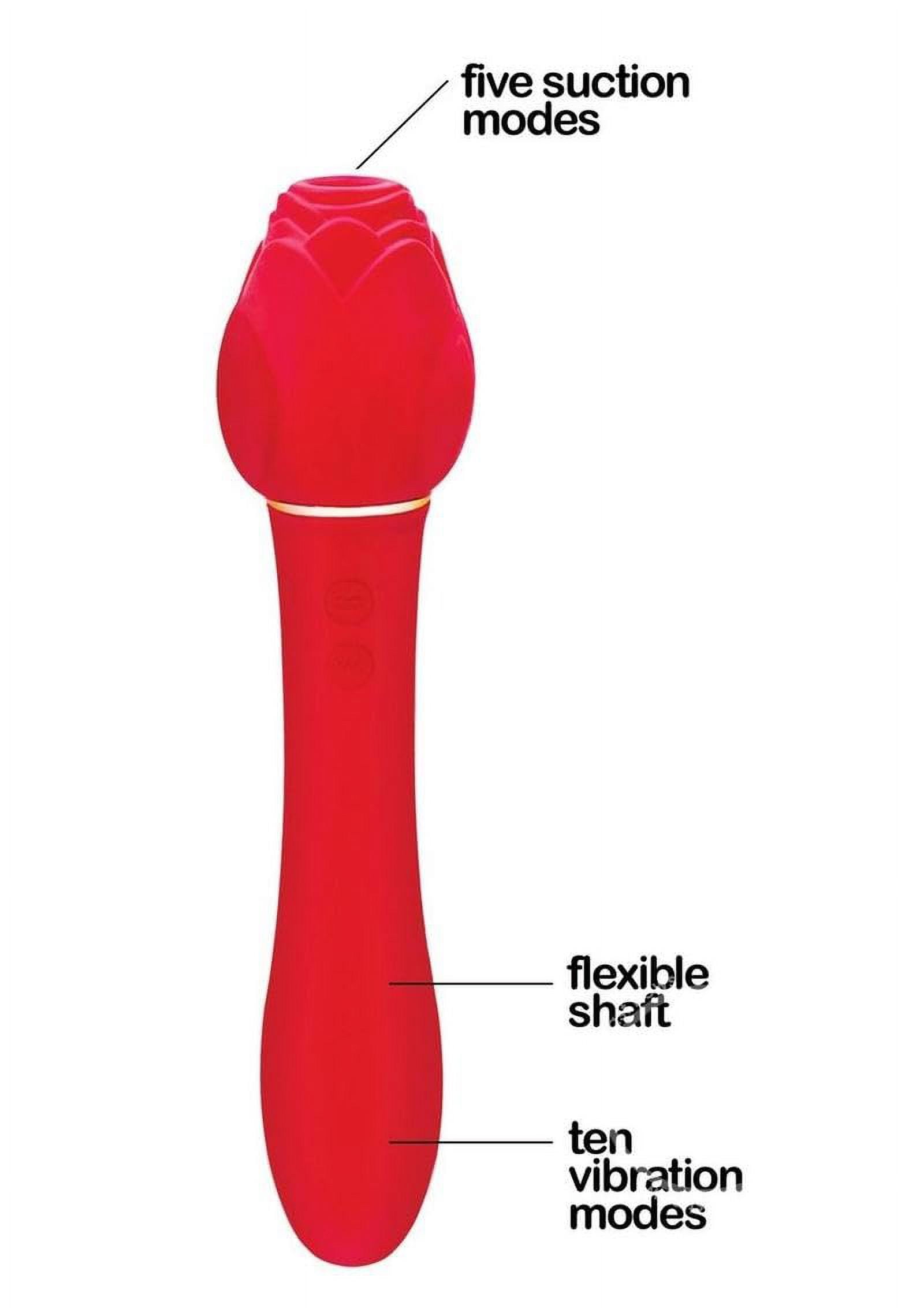 Adult Sex toy Bundle of Wild Rose And Thruster And Icon Brands Wild Rose  Rechargeable Silicone Suction + Vibrator - Red