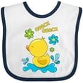 thumbnail image 3 of Inktastic Quack Quack Cute Duckling with Flowers Boys or Girls Baby Bib, 3 of 4