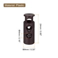 thumbnail image 2 of Unique Bargains 30Pack 4mm Cord Lock Plastic Double Hole Spring Toggle Stoppers, Dark Brown, 2 of 5