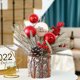 thumbnail image 4 of Adornos navideños, regalos navideños, miniárboles de Navidad artificiales preiluminados, decoraciones navideñas de interior con luces, pequeños árboles de Navidad de bayas y piñas, decoración navideña, 4 of 5