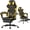 BLACKYELLOW, variant on Ergonomic Video Gaming Chair with Footrest & Massage Lumbar Pillow, Height Adjustable 360° Swivel Computer Chair, Linked Armrest & Headrest for Office Gaming (Black Purple)