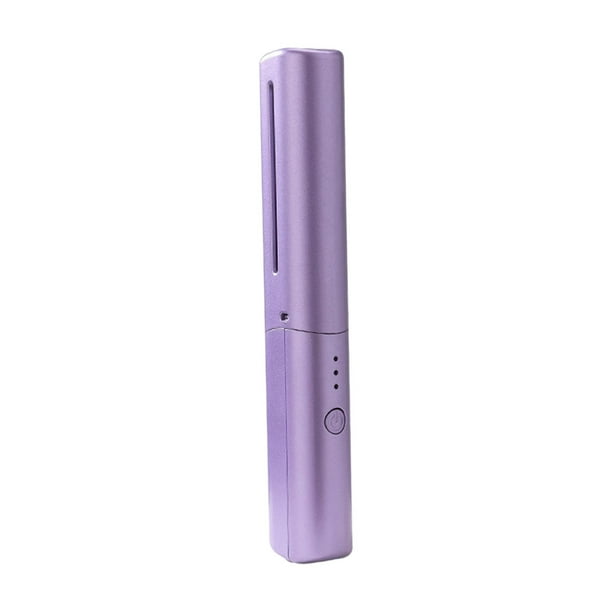 Plancha de pelo inalámbrica antiescaldaduras con 3 temperaturas ajustables y USB Violeta