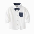 thumbnail image 6 of zuwimk Toddler Boy Clothes Suit, Formal Dress Shirt with Bowtie+Suspender Pants Boy Gentleman Wedding Outfits(1-2 Years,Blue), 6 of 7