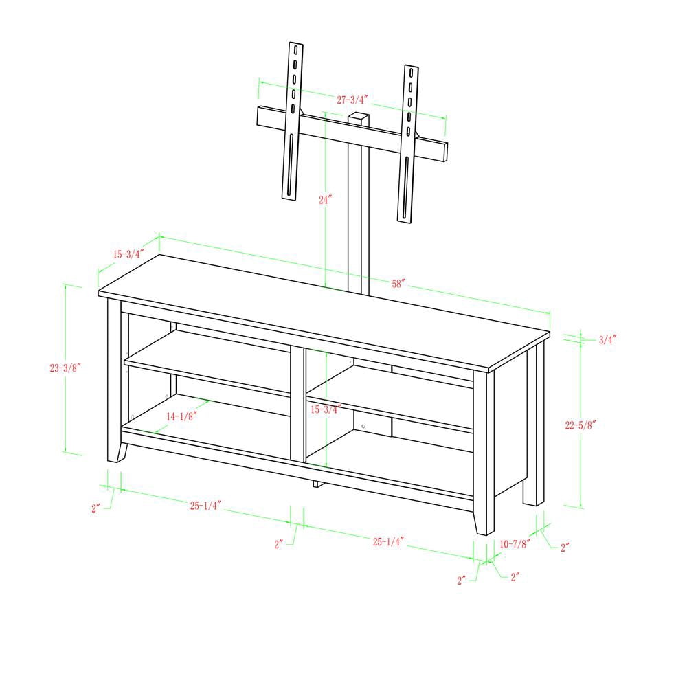 Manor Park Wood Storage TV Stand with Mount for TV's up to 64", Multiple Finishes