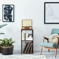 thumbnail image 5 of Oumilen Indoor Modern Adjustable, Multifunction Wood Rectangle End Table, Rustic Brown, 5 of 7