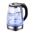 thumbnail image 1 of Hervidor eléctrico de vidrio de 1,7 l, calentador de agua de ebullición rápida, hervidor automático, suministro doméstico con enchufe europeo para oficina en casa, Hotel (negro) kaili Sencillez, 1 of 4